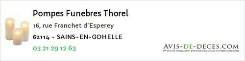 Avis de décès - Le Portel - Pompes Funebres Thorel