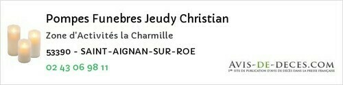 Avis de décès - Saint-Georges-Buttavent - Pompes Funebres Jeudy Christian