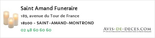 Avis de décès - Saint-Amand-Montrond - Saint Amand Funeraire
