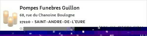 Avis de décès - Beuzeville - Pompes Funebres Guillon