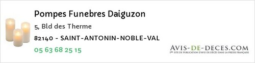 Avis de décès - Saint-Antonin-Noble-Val - Pompes Funebres Daiguzon