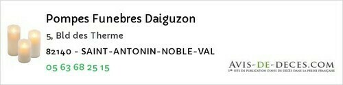 Avis de décès - Mas-Grenier - Pompes Funebres Daiguzon