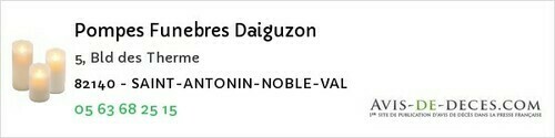 Avis de décès - Boudou - Pompes Funebres Daiguzon