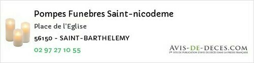 Avis de décès - Erdeven - Pompes Funebres Saint-nicodeme