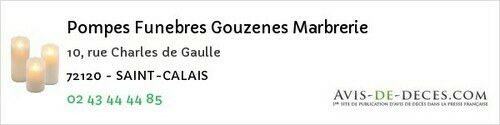 Avis de décès - Rouessé-Vassé - Pompes Funebres Gouzenes Marbrerie