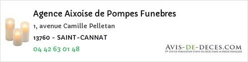 Avis de décès - La Bouilladisse - Agence Aixoise de Pompes Funebres