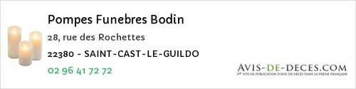 Avis de décès - La Bouillie - Pompes Funebres Bodin