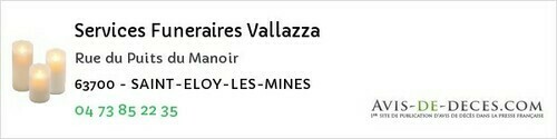 Avis de décès - Glaine-Montaigut - Services Funeraires Vallazza