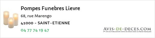 Avis de décès - Saint-Étienne - Pompes Funebres Lievre