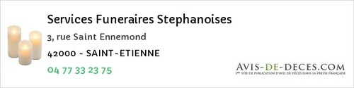 Avis de décès - Saint-Denis-De-Cabanne - Services Funeraires Stephanoises