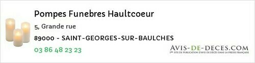 Avis de décès - Sacy - Pompes Funebres Haultcoeur