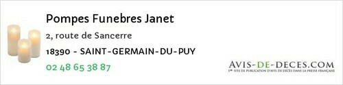 Avis de décès - Saint-Ambroix - Pompes Funebres Janet