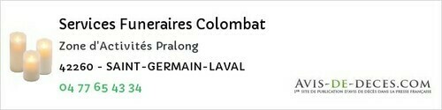 Avis de décès - Saint-Denis-De-Cabanne - Services Funeraires Colombat