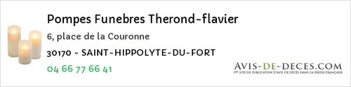 Avis de décès - Mons - Pompes Funebres Therond-flavier