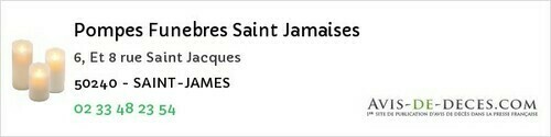 Avis de décès - Baupte - Pompes Funebres Saint Jamaises