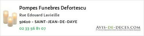 Avis de décès - Bolleville - Pompes Funebres Defortescu