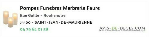 Avis de décès - Aiton - Pompes Funebres Marbrerie Faure