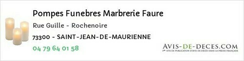 Avis de décès - Billième - Pompes Funebres Marbrerie Faure