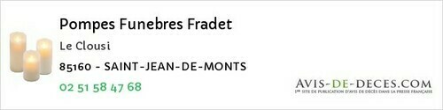 Avis de décès - Saint-Valérien - Pompes Funebres Fradet
