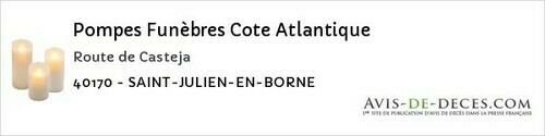 Avis de décès - Luglon - Pompes Funèbres Cote Atlantique