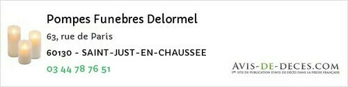 Avis de décès - Trie-Château - Pompes Funebres Delormel