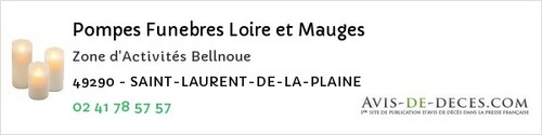Avis de décès - La Plaine - Pompes Funebres Loire et Mauges