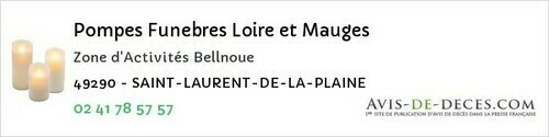 Avis de décès - La Ferrière-De-Flée - Pompes Funebres Loire et Mauges