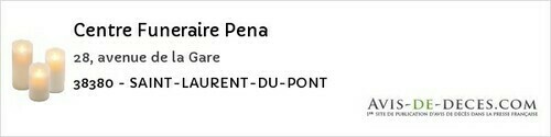 Avis de décès - Goncelin - Centre Funeraire Pena