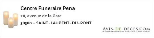 Avis de décès - Le Pont-De-Claix - Centre Funeraire Pena