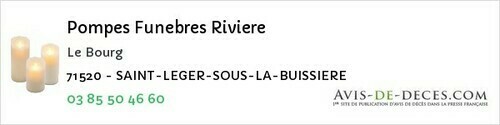 Avis de décès - Granges - Pompes Funebres Riviere