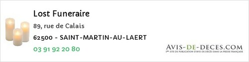 Avis de décès - Saint Martin Au Laert - Lost Funeraire