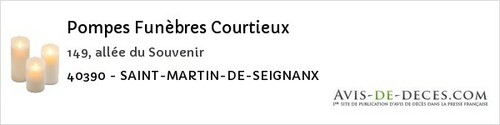 Avis de décès - Saint-Maurice-Sur-Adour - Pompes Funèbres Courtieux