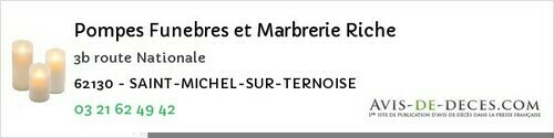 Avis de décès - Torcy - Pompes Funebres et Marbrerie Riche