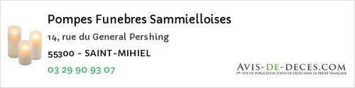 Avis de décès - Saint-Mihiel - Pompes Funebres Sammielloises