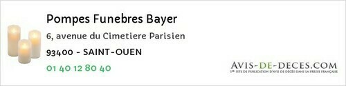 Avis de décès - Le Raincy - Pompes Funebres Bayer