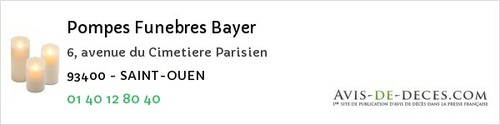 Avis de décès - Saint-Ouen - Pompes Funebres Bayer