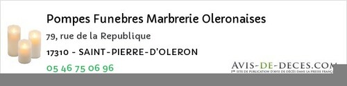 Avis de décès - Mornac-sur-Seudre - Pompes Funebres Marbrerie Oleronaises