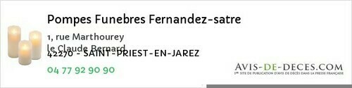 Avis de décès - Les Salles - Pompes Funebres Fernandez-satre