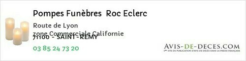 Avis de décès - Varennes-sous-Dun - Pompes Funèbres Roc Eclerc