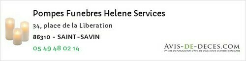 Avis de décès - Hères - Pompes Funebres Helene Services