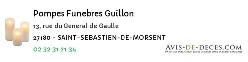 Avis de décès - Val-de-Reuil - Pompes Funebres Guillon