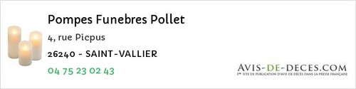 Avis de décès - Saint-Aubin-Sur-Loire - Pompes Funebres Pollet