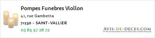 Avis de décès - Poisson - Pompes Funebres Viollon