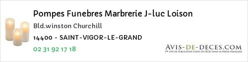 Avis de décès - Saint-Germain-De-Tallevende-La-Lande-Vaumont - Pompes Funebres Marbrerie J-luc Loison