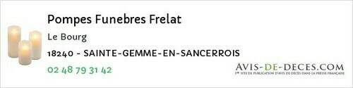 Avis de décès - Saint-Palais - Pompes Funebres Frelat
