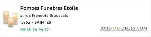 Avis de décès - Saint-Nazaire-Sur-Charente - Pompes Funebres Etoile