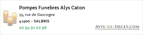 Avis de décès - Avaray - Pompes Funebres Alys Caton
