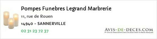 Avis de décès - La Pommeraye - Pompes Funebres Legrand Marbrerie