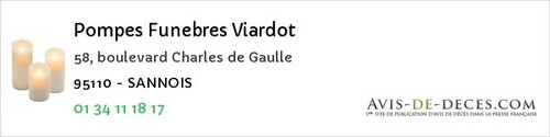 Avis de décès - Courcelles-sur-Viosne - Pompes Funebres Viardot