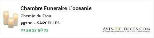 Avis de décès - Cormeilles-en-Parisis - Chambre Funeraire L’oceanie